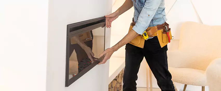 Metal Fireplace Installation in Los Altos, California