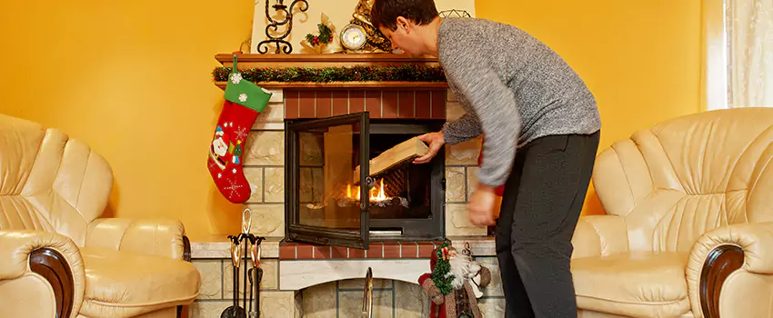 Rusted Metal Fireplace Restoration in Los Altos, California